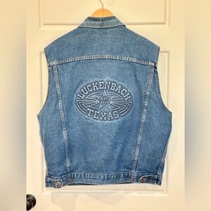 Vintage Luckenbach Texas Denim Vest XL USA Made – 100% Cotton